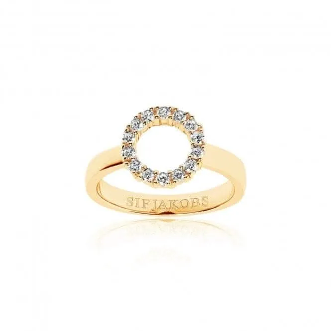 18k Gold Plated Biella Piccolo Ring SJ-R337-CZ-YG Sif Jakobs Jewellery