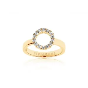 18k Gold Plated Biella Piccolo Ring SJ-R337-CZ-YG Sif Jakobs Jewellery
