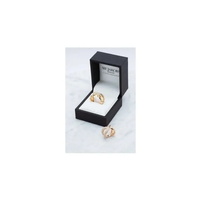 18k Gold Plated Capri Tre Ring SJ-R62016-CZ-SG Sif Jakobs Jewellery