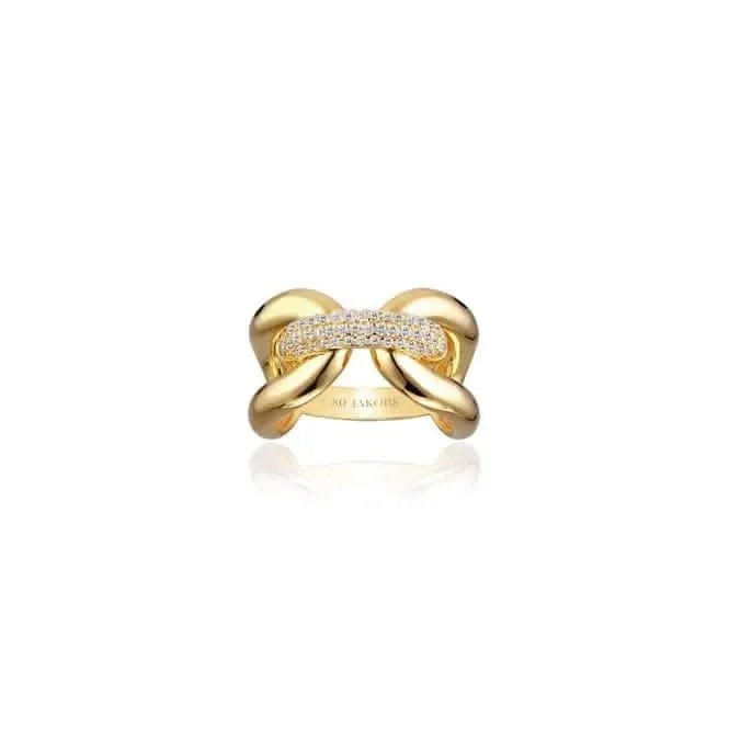 18k Gold Plated Capri Tre Ring SJ-R62016-CZ-SG Sif Jakobs Jewellery