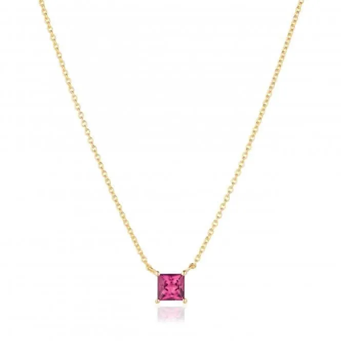 18k Gold Plated Ellera Quadrato Necklace SJ-N42279-PKCZ-YG Sif Jakobs Jewellery