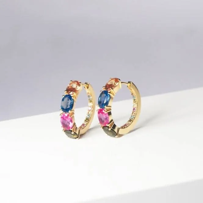 18k Gold Plated Ellisse Creolo Earrings SJ-E2315-XCZ-YG Sif Jakobs Jewellery