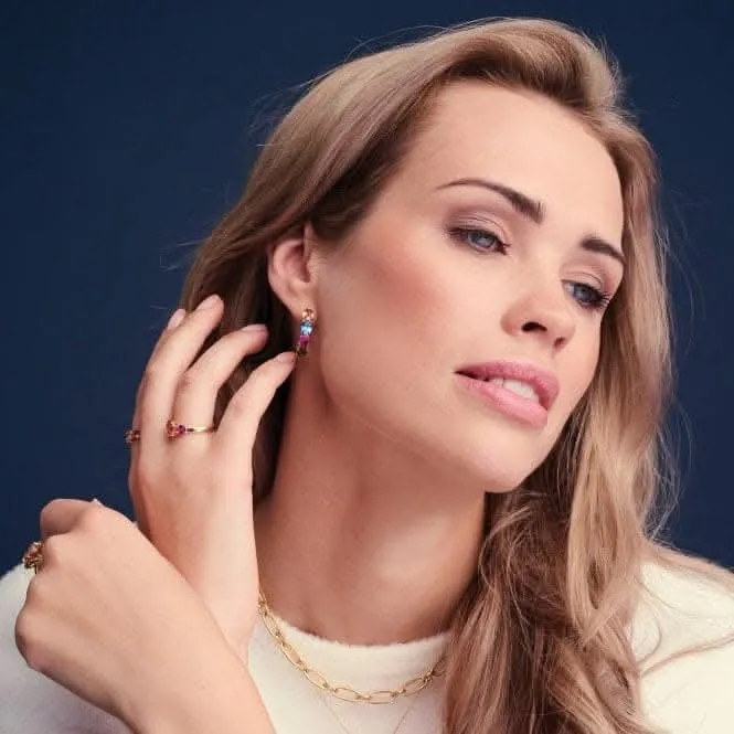 18k Gold Plated Ellisse Creolo Earrings SJ-E2315-XCZ-YG Sif Jakobs Jewellery