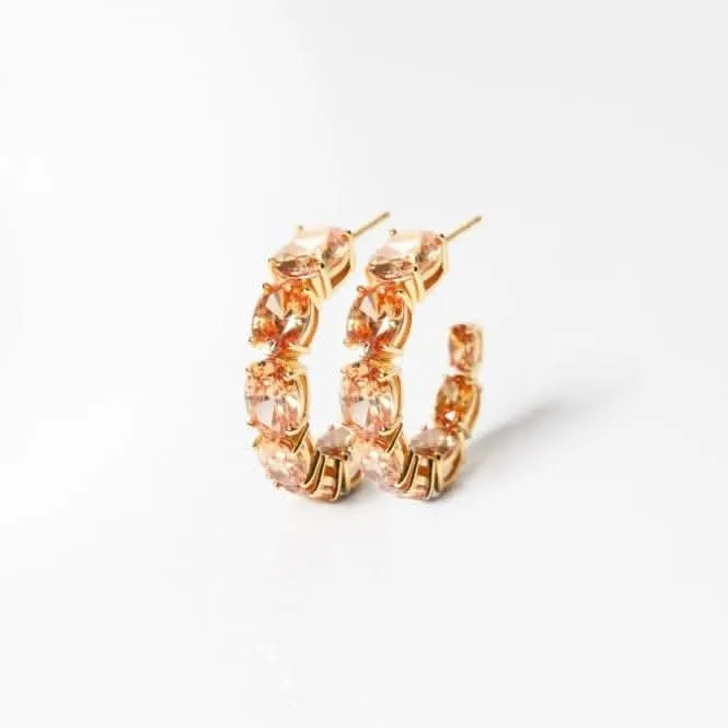 18k gold plated Ellisse Creolo Grande Earrings SJ-E2330-CHCZ-YG Sif Jakobs Jewellery