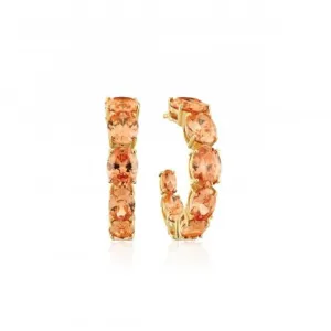 18k gold plated Ellisse Creolo Grande Earrings SJ-E2330-CHCZ-YG Sif Jakobs Jewellery
