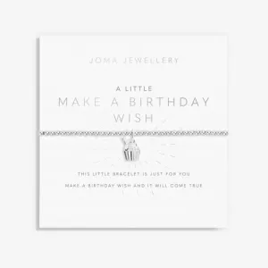 A Little Make A Birthday Wish Silver Plated 15.5cm Bracelet C721 Joma Jewellery