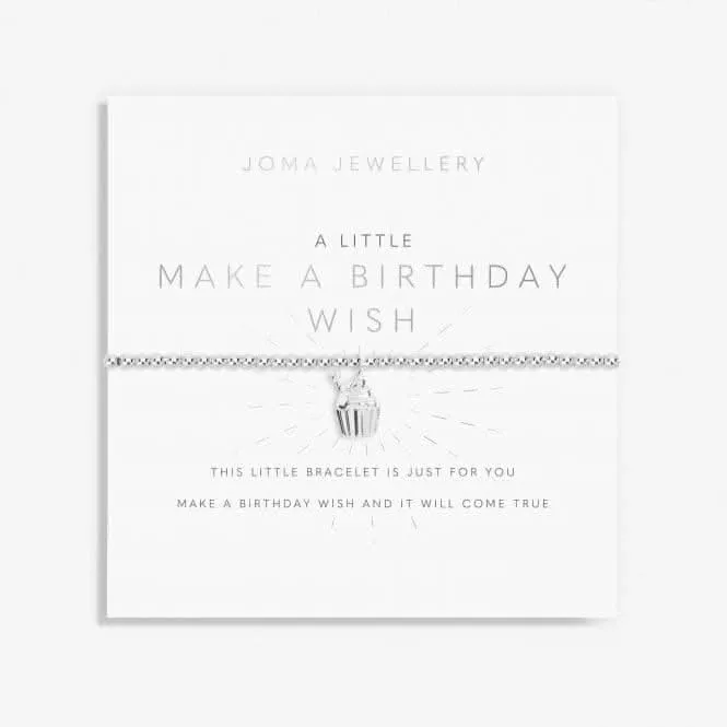 A Little Make A Birthday Wish Silver Plated 15.5cm Bracelet C721 Joma Jewellery
