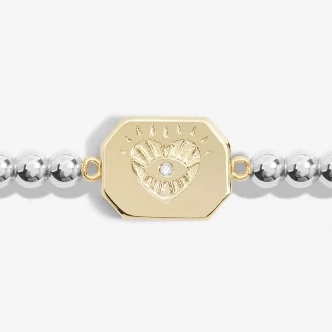 A Little Positive Vibes Silver Gold Plated 17.5cm Bracelet 7013 Joma Jewellery