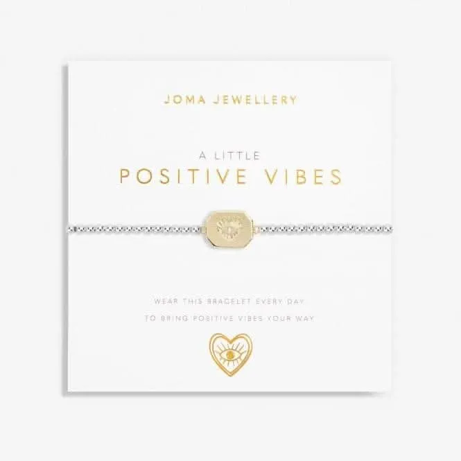 A Little Positive Vibes Silver Gold Plated 17.5cm Bracelet 7013 Joma Jewellery