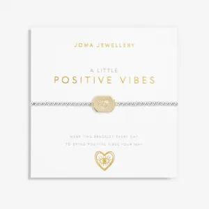 A Little Positive Vibes Silver Gold Plated 17.5cm Bracelet 7013 Joma Jewellery
