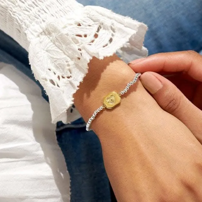 A Little Positive Vibes Silver Gold Plated 17.5cm Bracelet 7013 Joma Jewellery