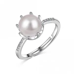 Adjustable Fresh Water Pearl Crown Ring ERLR003 Ania Haie Jewellery