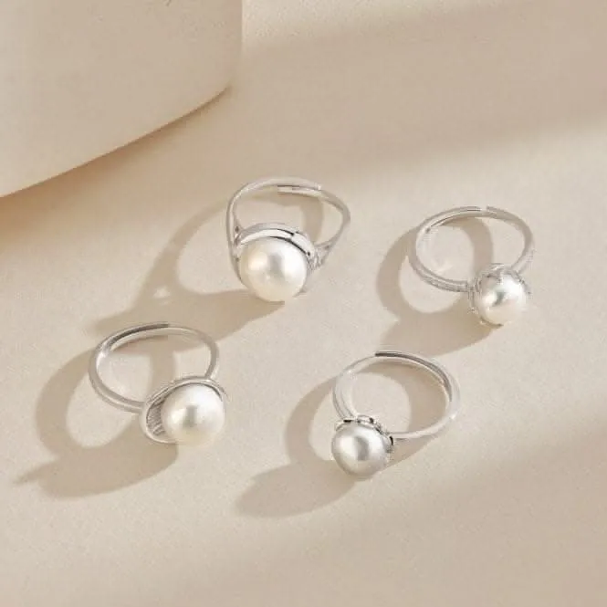 Adjustable Fresh Water Pearl Crown Ring ERLR003 Ania Haie Jewellery