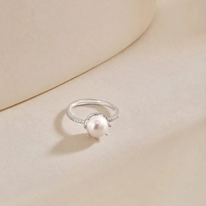 Adjustable Fresh Water Pearl Crown Ring ERLR003 Ania Haie Jewellery