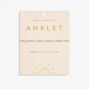Anklet Pearl Gold Plated Anklet 23cm Stretch Anklet 6940 Joma Jewellery