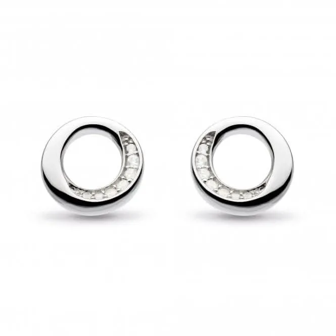 Bevel Cirque Cubic Zirconia Rhodium Plate Stud Earrings 3152CZ Kit Heath Jewelry And Accessories