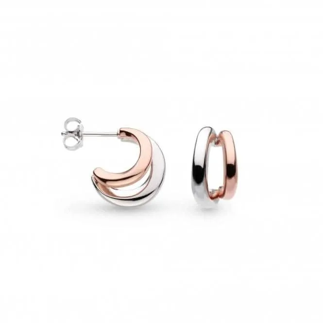Bevel Cirque Link Blush Twin Hoop Earrings 61886RRP Kit Heath Jewelry And Accessories