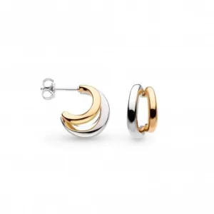 Bevel Cirque Link Golden Twin Hoop Earrings 61886GRP Kit Heath Jewelry And Accessories