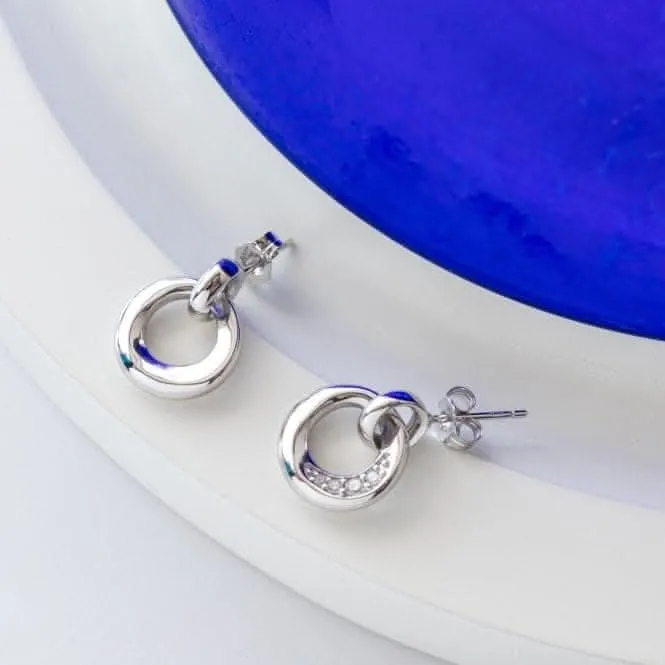 Bevel Cirque Link Pavé Stud Earrings 3153CZ Kit Heath Jewelry And Accessories