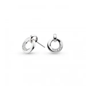 Bevel Cirque Link Pavé Stud Earrings 3153CZ Kit Heath Jewelry And Accessories