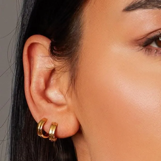 Bevel Unity Golden Huggie Hoop Earrings 61171GD Kit Heath Jewelry And Accessories
