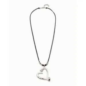 Big Love Silver Leather Necklace Unode50 Jewelry And Accessories