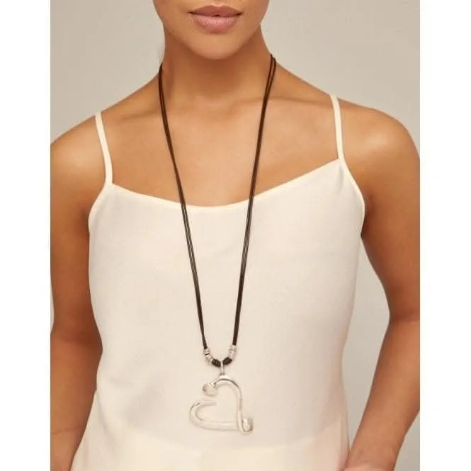 Big Love Silver Leather Necklace Unode50 Jewelry And Accessories