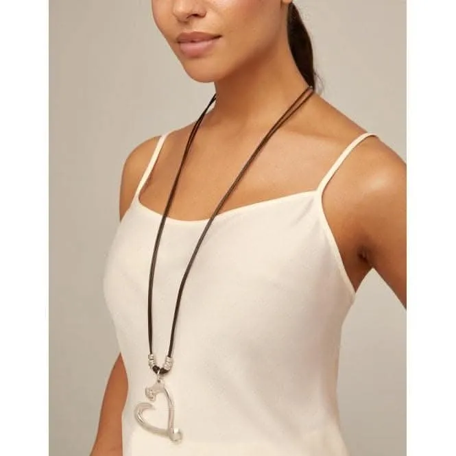 Big Love Silver Leather Necklace Unode50 Jewelry And Accessories