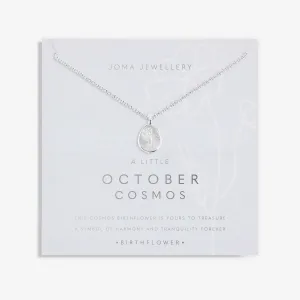 Birth Flower A Little October Cosmos Silver Plated Necklace 7468 Joma Jewellery