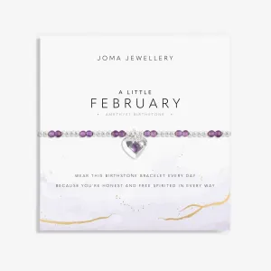 Birthstone A Little February Amethyst Silver Plated Bracelet 8316 Joma Jewellery