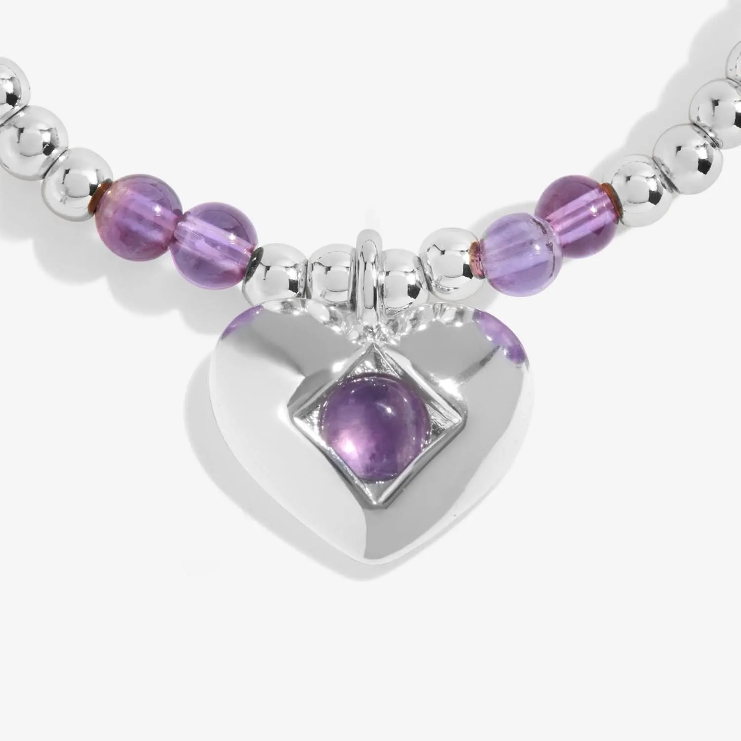 Birthstone A Little February Amethyst Silver Plated Bracelet 8316 Joma Jewellery