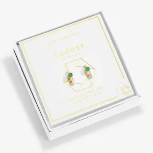 Birthstone Hoop Earring August Gold Plated Earrings 6754 Joma Jewellery
