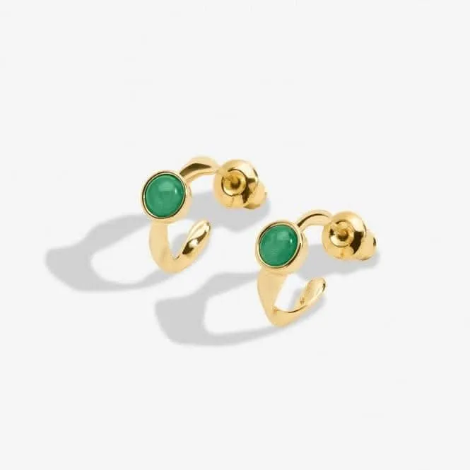 Birthstone Hoop Earring August Gold Plated Earrings 6754 Joma Jewellery