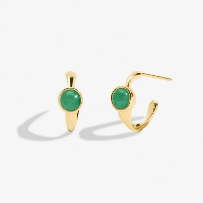 Birthstone Hoop Earring August Gold Plated Earrings 6754 Joma Jewellery
