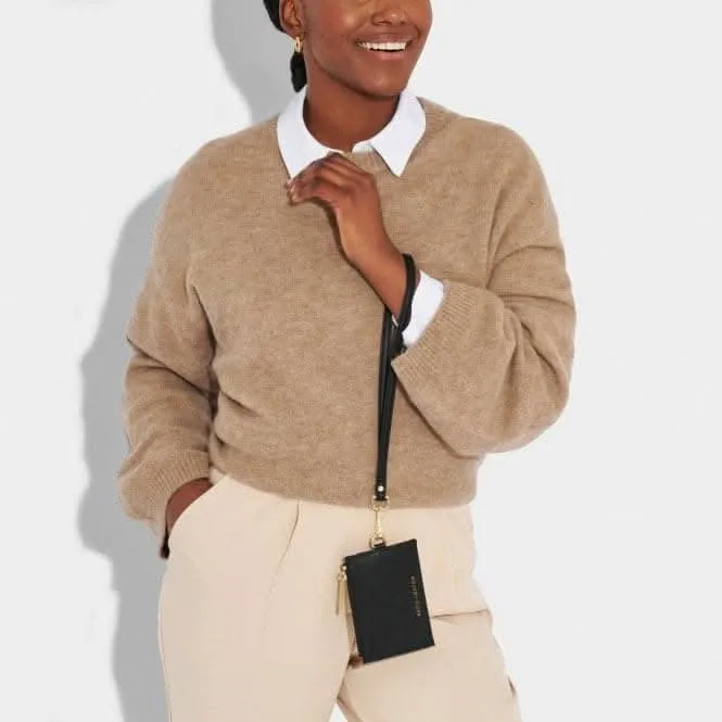 Black Ashley Cardholder With Strap KLB2858 Katie Loxton Jewelry And Accessories