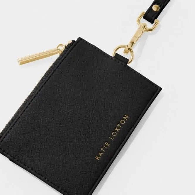 Black Ashley Cardholder With Strap KLB2858 Katie Loxton Jewelry And Accessories