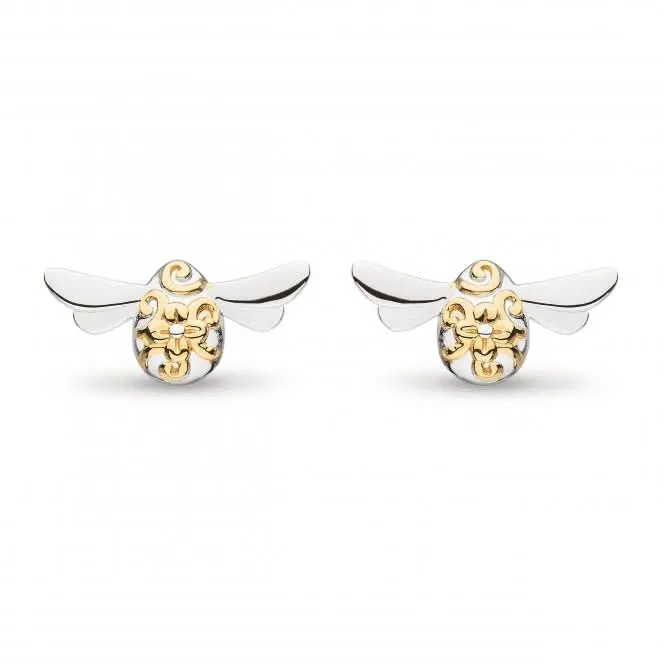 Blossom Flyte Honey Bee Gold & Rhodium Stud Earrings 40338GRP Kit Heath Jewelry And Accessories