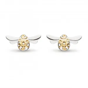 Blossom Flyte Honey Bee Gold & Rhodium Stud Earrings 40338GRP Kit Heath Jewelry And Accessories