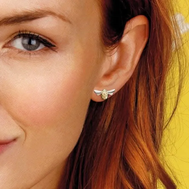 Blossom Flyte Honey Bee Gold & Rhodium Stud Earrings 40338GRP Kit Heath Jewelry And Accessories