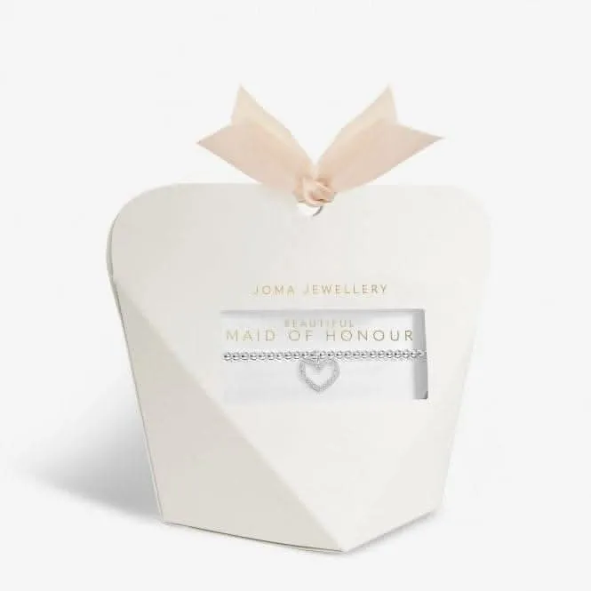 Bridal From the Heart Gift Box Maid Of Honour Silver Plated Bracelet 7152 Joma Jewellery