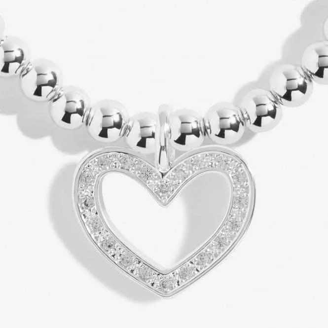 Bridal From the Heart Gift Box Maid Of Honour Silver Plated Bracelet 7152 Joma Jewellery
