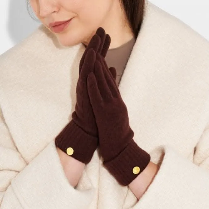 Cacao Knitted Gloves KLS535 Katie Loxton Jewelry And Accessories