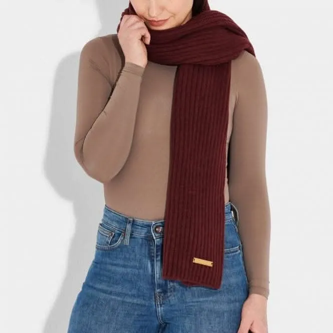 Cacao Ribbed Knit Scarf KLS543 Katie Loxton Jewelry And Accessories
