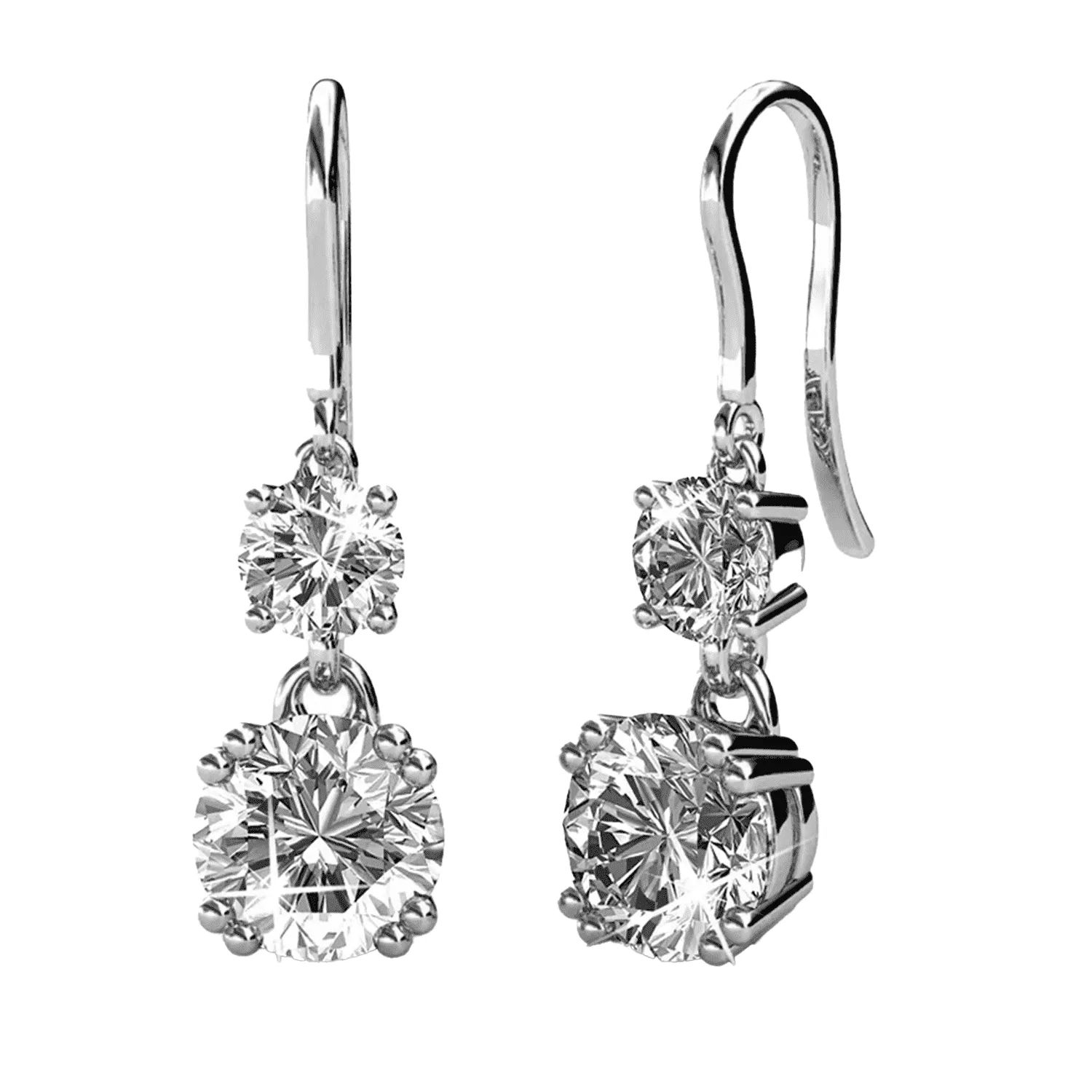 Cate & Chloe Earrings Pack of 3 - McKenzie, Kadence, Betty 18k White Gold Plated Drop Earrings