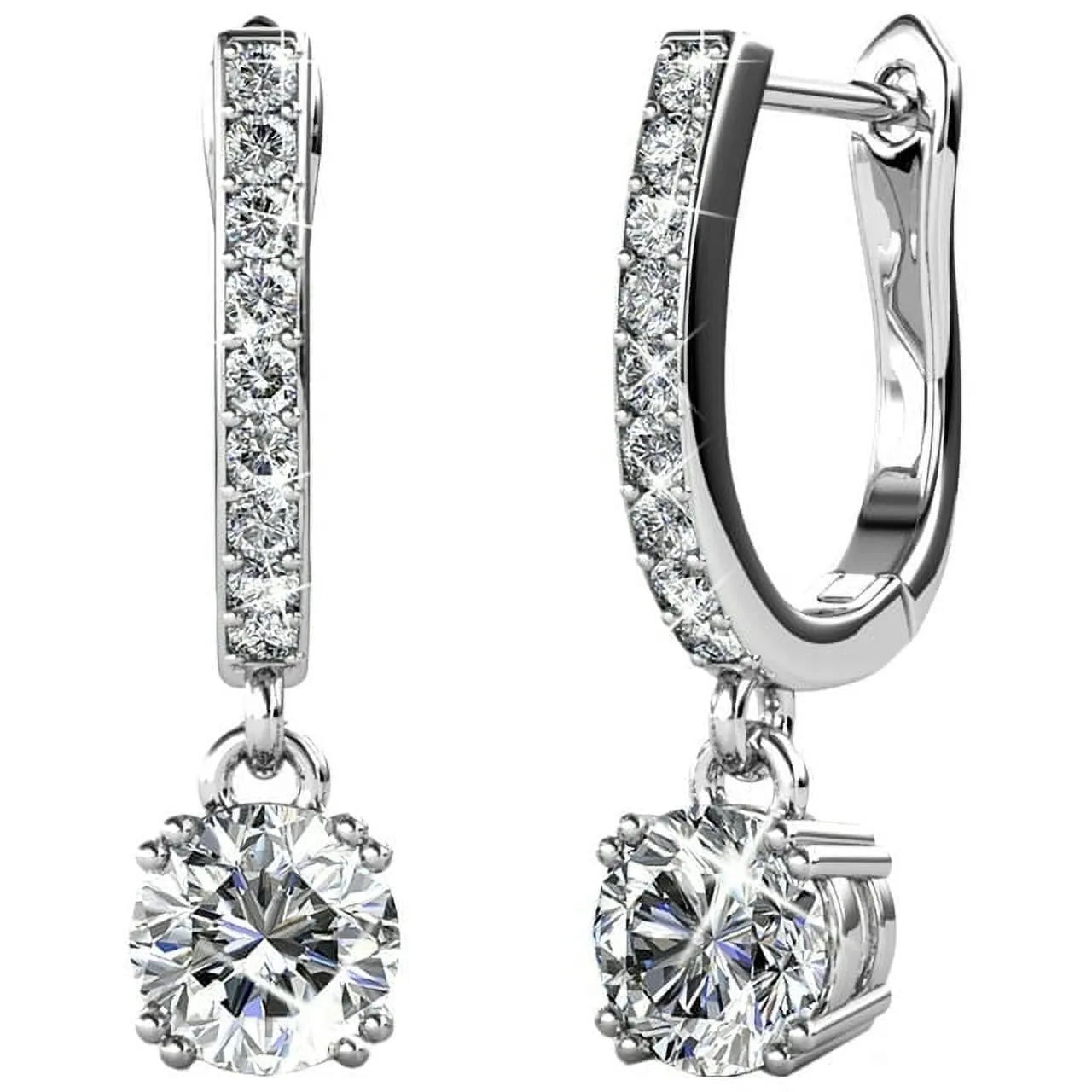 Cate & Chloe Earrings Pack of 3 - McKenzie, Kadence, Betty 18k White Gold Plated Drop Earrings