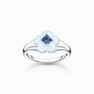 Charming Blue Flower Ring TR2433-496-1 Thomas Sabo Rings