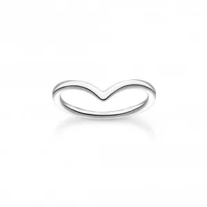 Charming Sterling Silver V-Shaped Ring TR2393-001-21 Thomas Sabo Rings