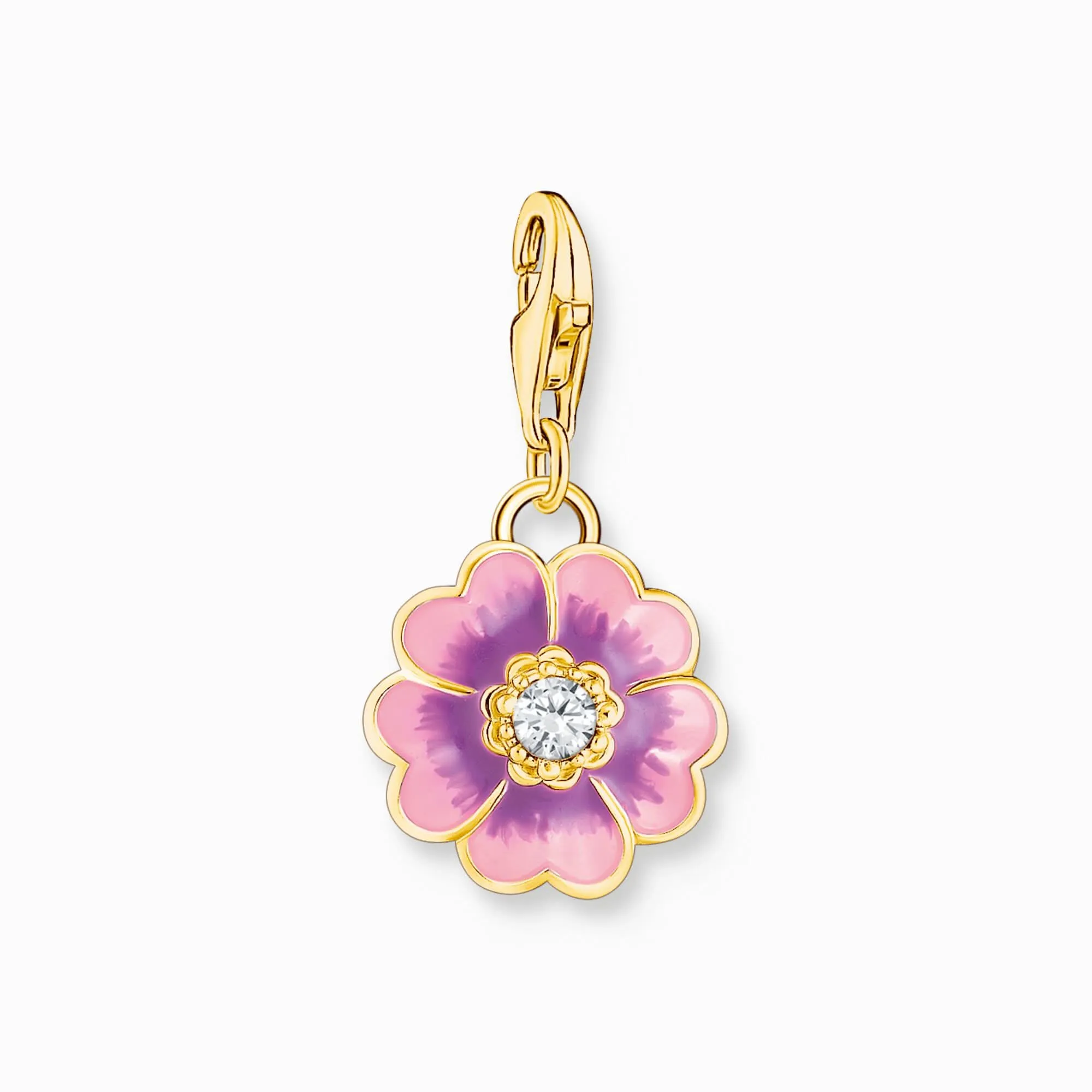 Charmista Gold Plated Violet Flower Charm 2208-565-7 Thomas Sabo Collectable Charms