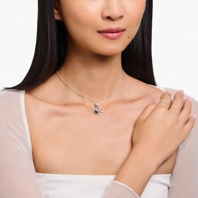 Charmista Member Charm Round Pendant And Little Balls Sterling Silver Necklace X0289-007-21 Thomas Sabo Necklaces