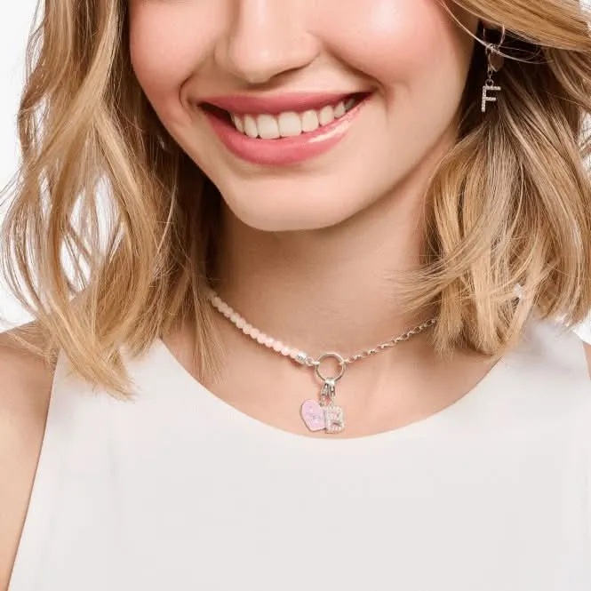 Charmista Pink Cold Enamel Rose Quartz Necklace KE2190-067-9 Thomas Sabo Necklaces